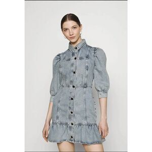 River Island Denim Light Thinker T Women's Blue Denim Drop Waist Dress Size 6